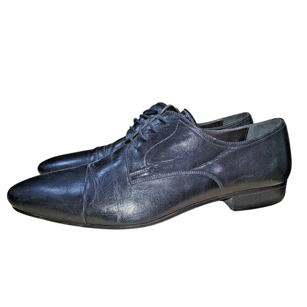 Bruno Magli Martico Men's Black Leather‎ Cap Toe Oxford Dress Shoes  Sz 11M